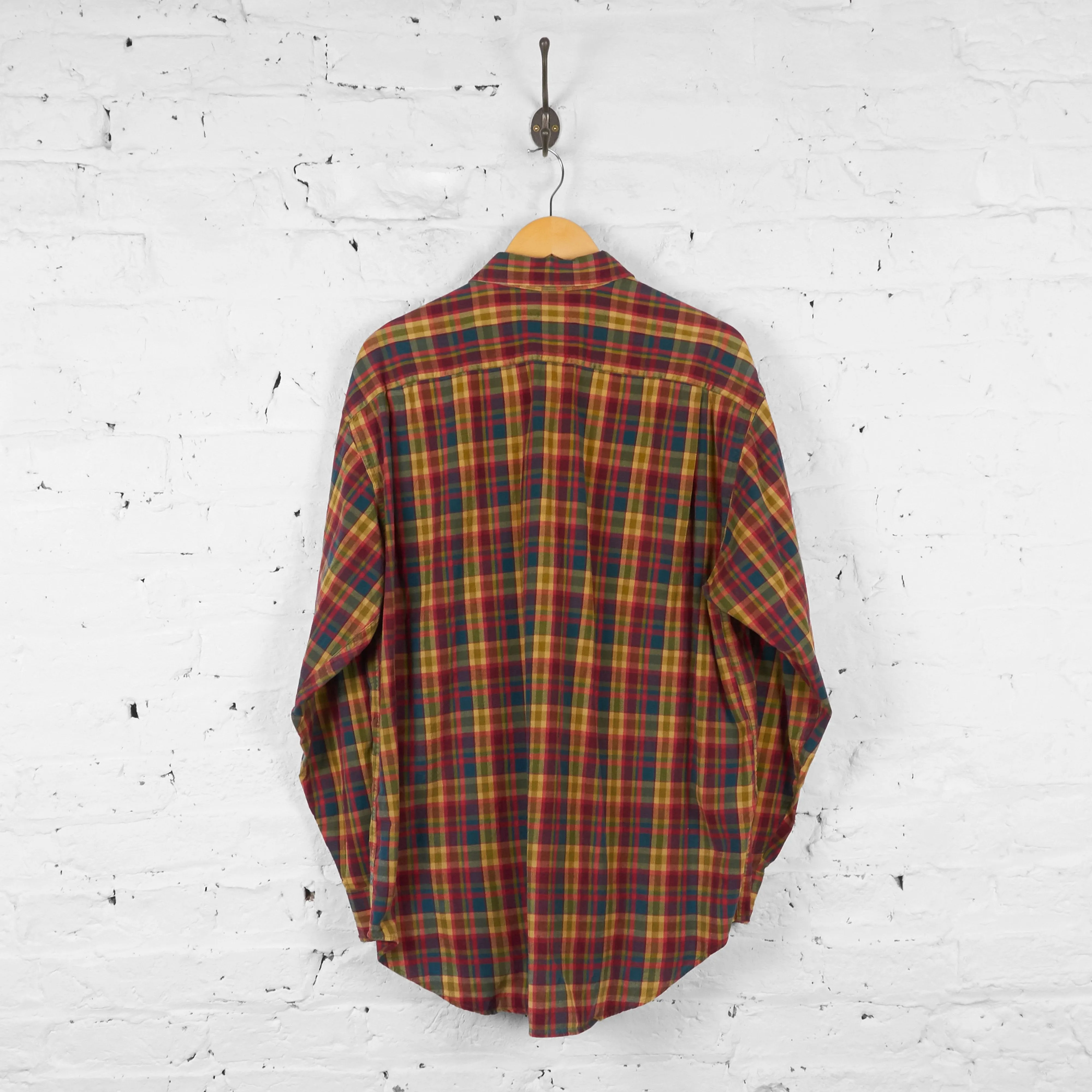 Gap Checked Shirt - Green/Yellow/Red - L