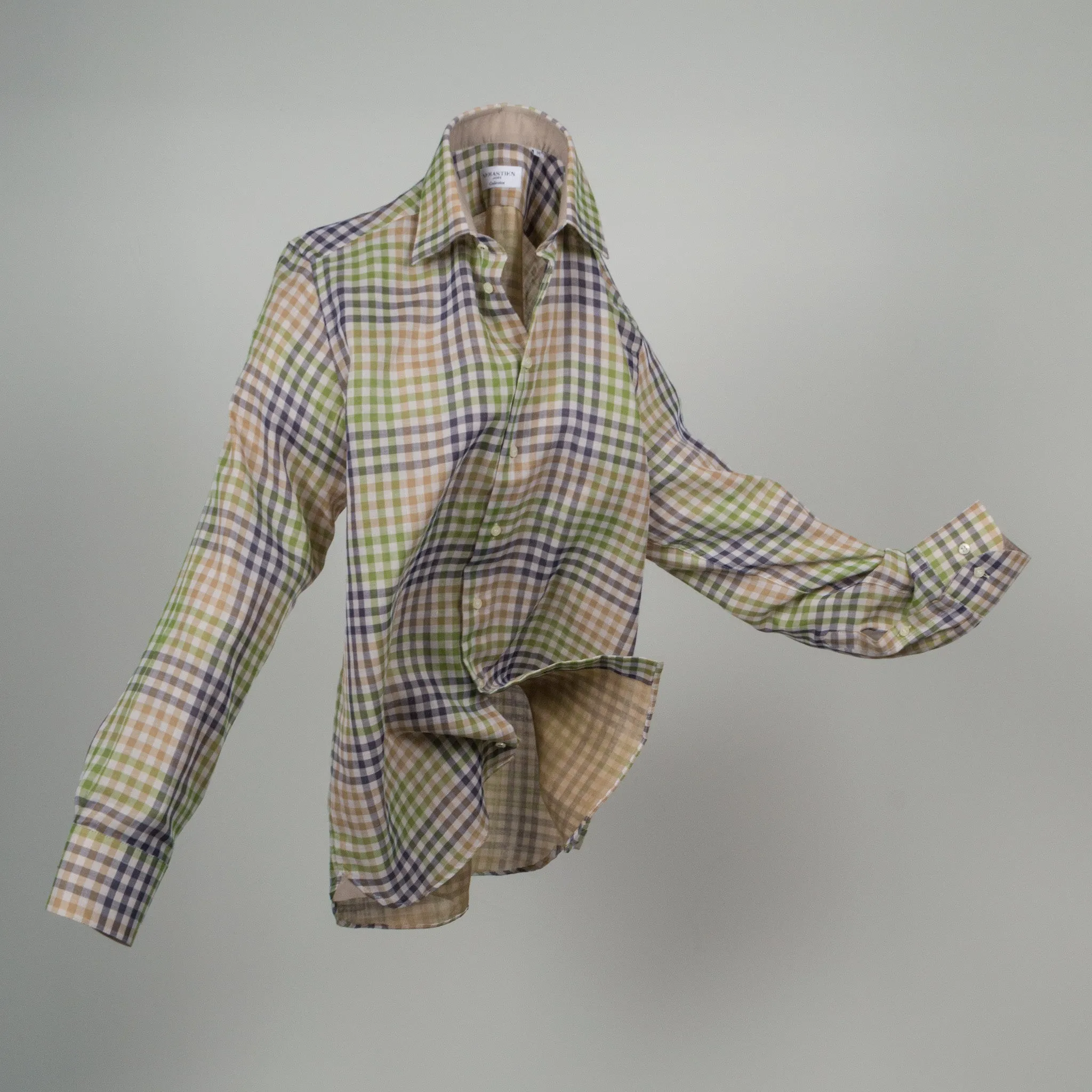 Gary Cotton Voile Mini Check - Beige