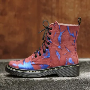 Genuine Leather Women Martin Boot Fashion Winter Warm Shoes Female Motorcycle Ankle Snow Boots for Woman Botas Mujer