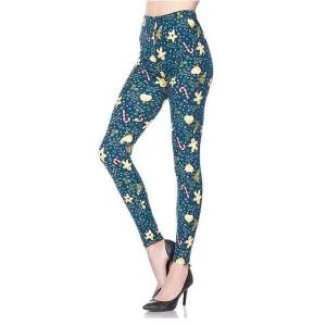 Gingerbread Man Holiday Party Leggings by Queens Designs