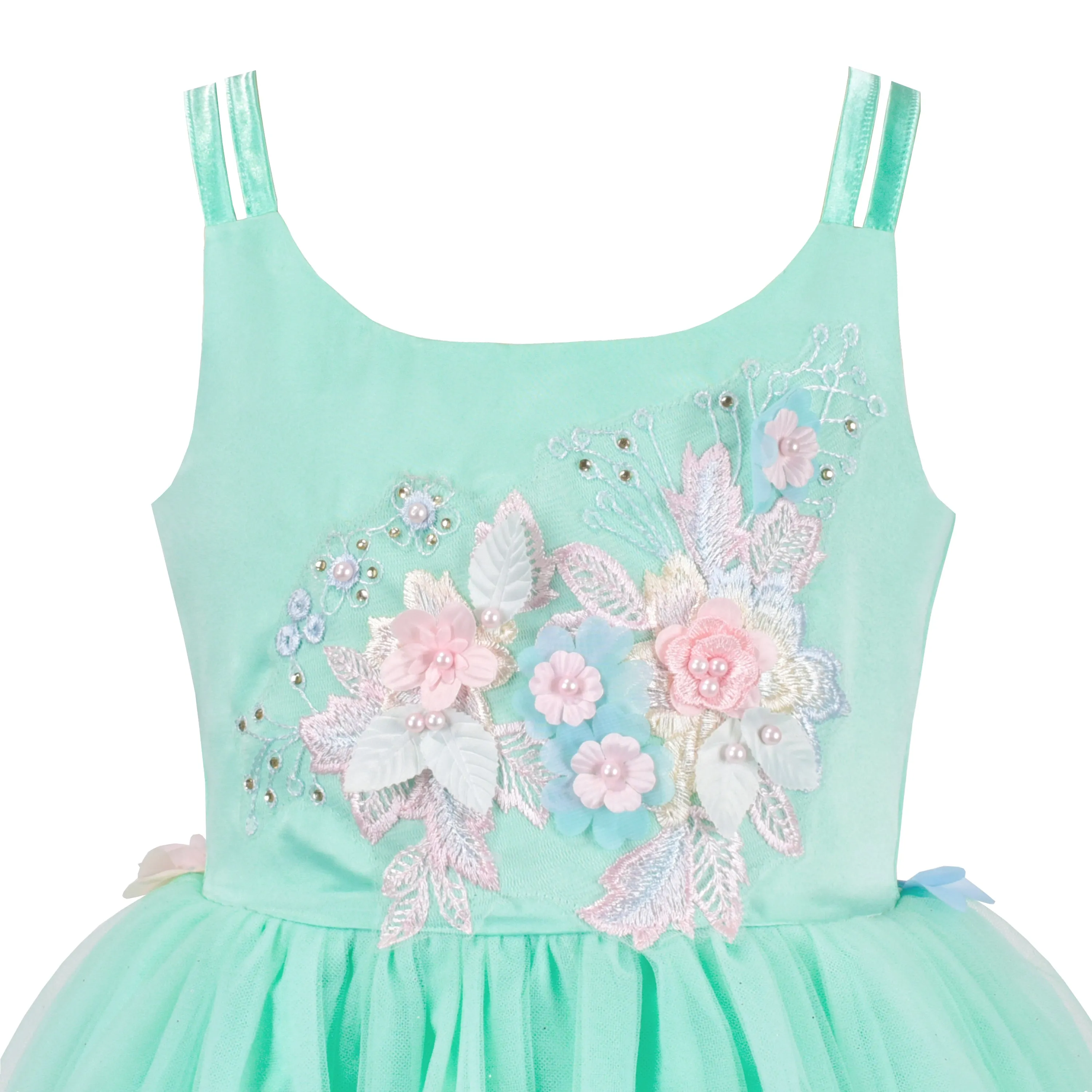 Girls Dress Princess Hi-lo Off Pearl Pageant Dancing Ball Size 6-12 Years
