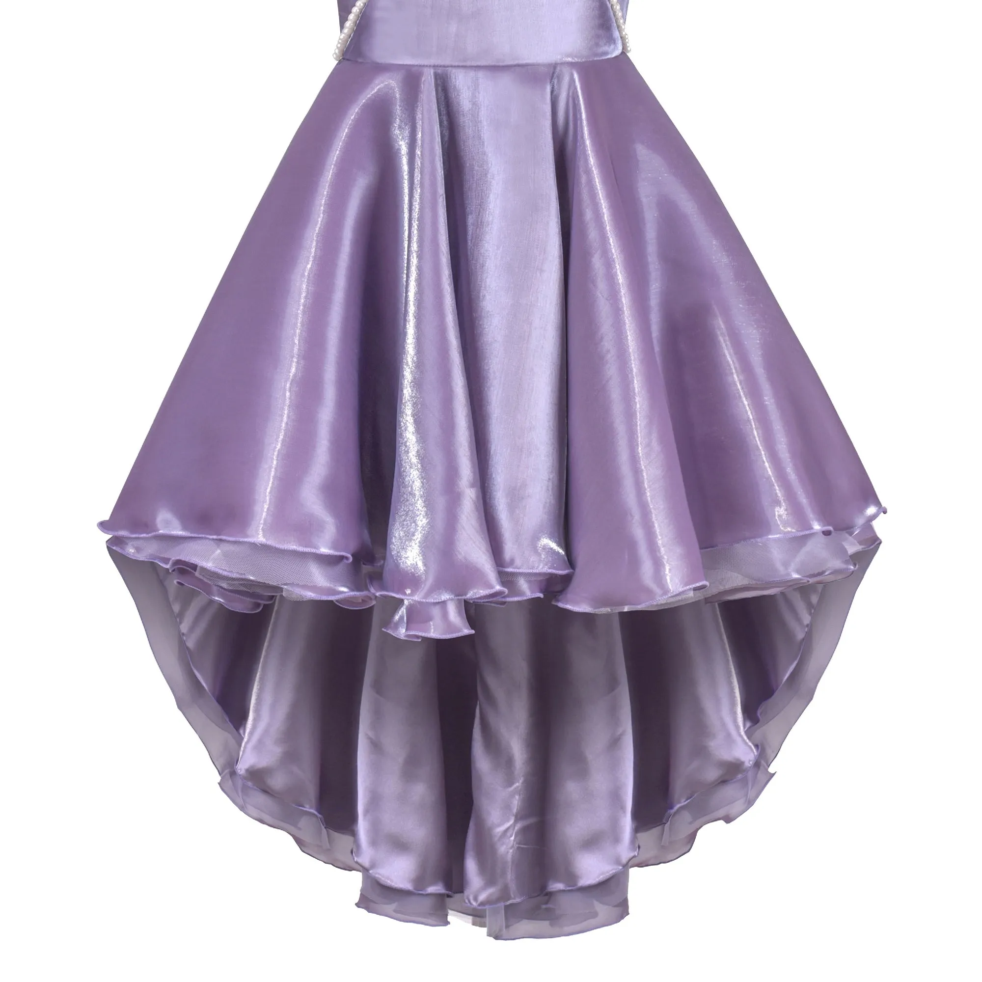 Girls Dress Princess Hi-lo Off Pearl Pageant Dancing Ball Size 6-12 Years