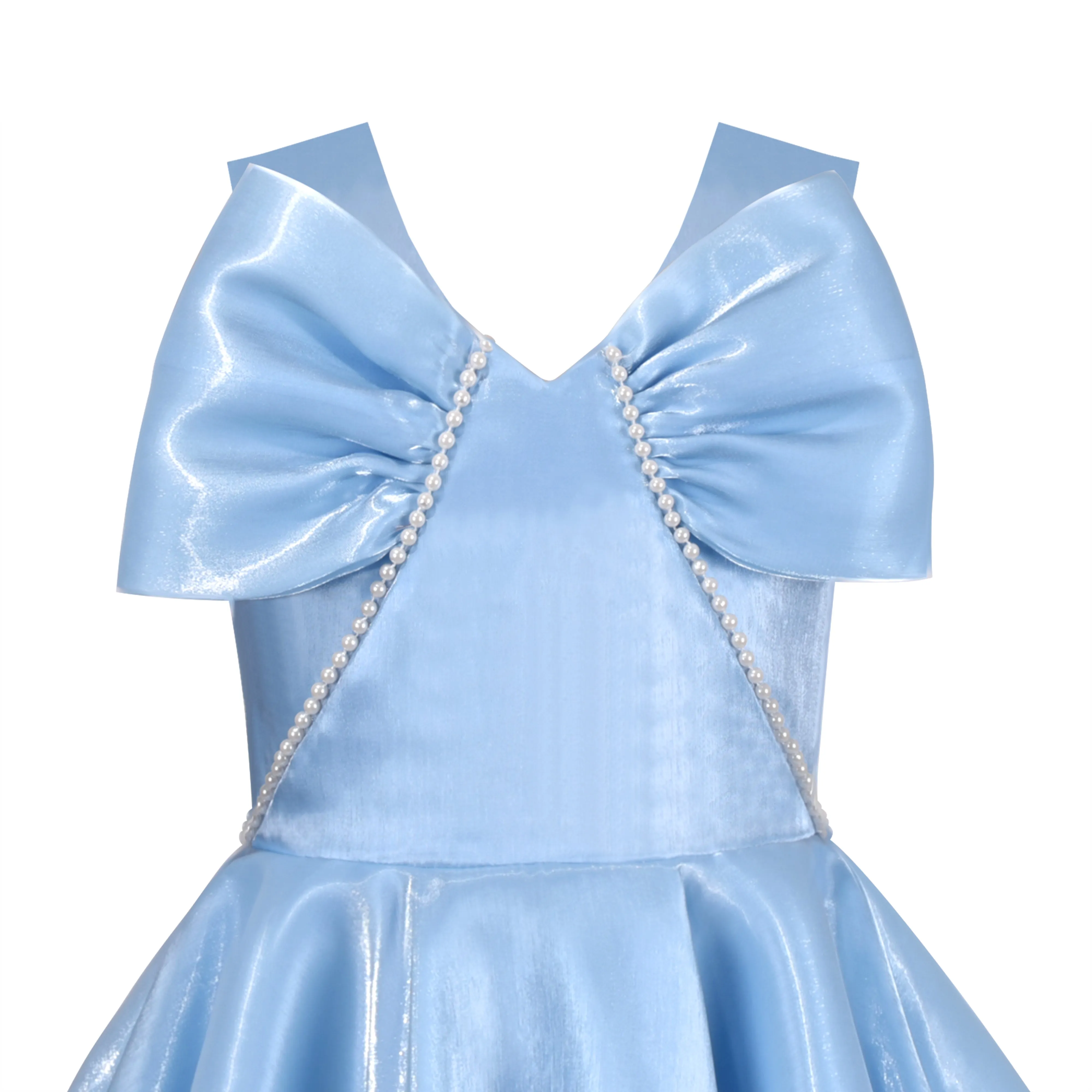 Girls Dress Princess Hi-lo Off Pearl Pageant Dancing Ball Size 6-12 Years