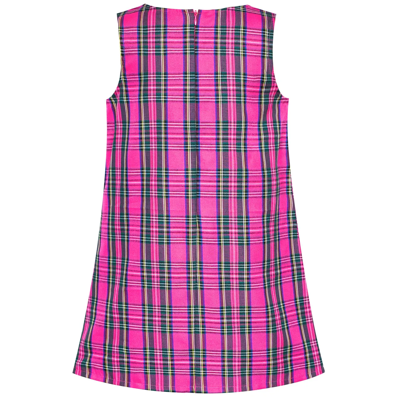 Girls Dress Tartan Back School Uniform Pocket A-line Dress Size 2-10 Years
