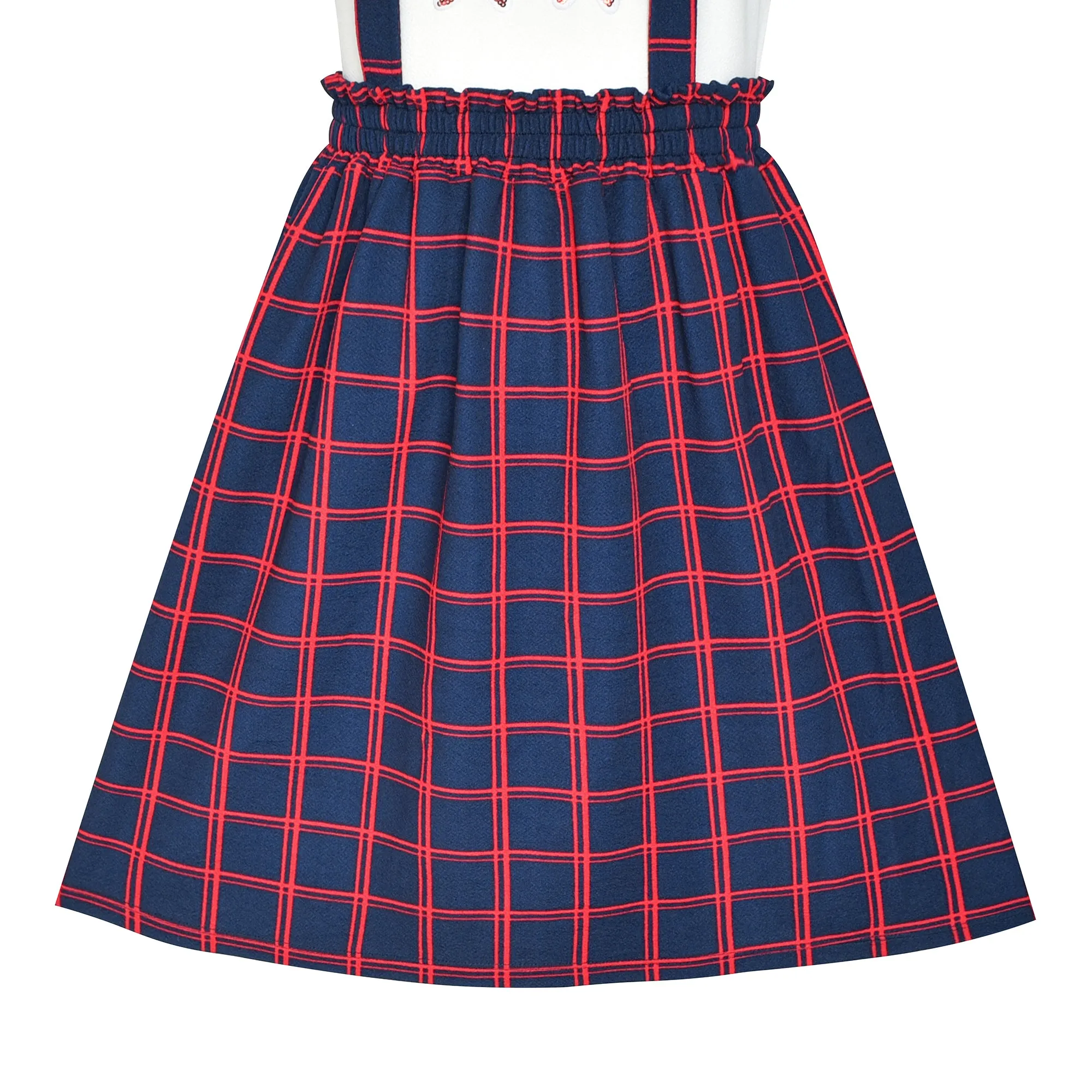 Girls Outfit Set 2 Piece Suspender Denim Button Striped Tee Size 4-12 Years