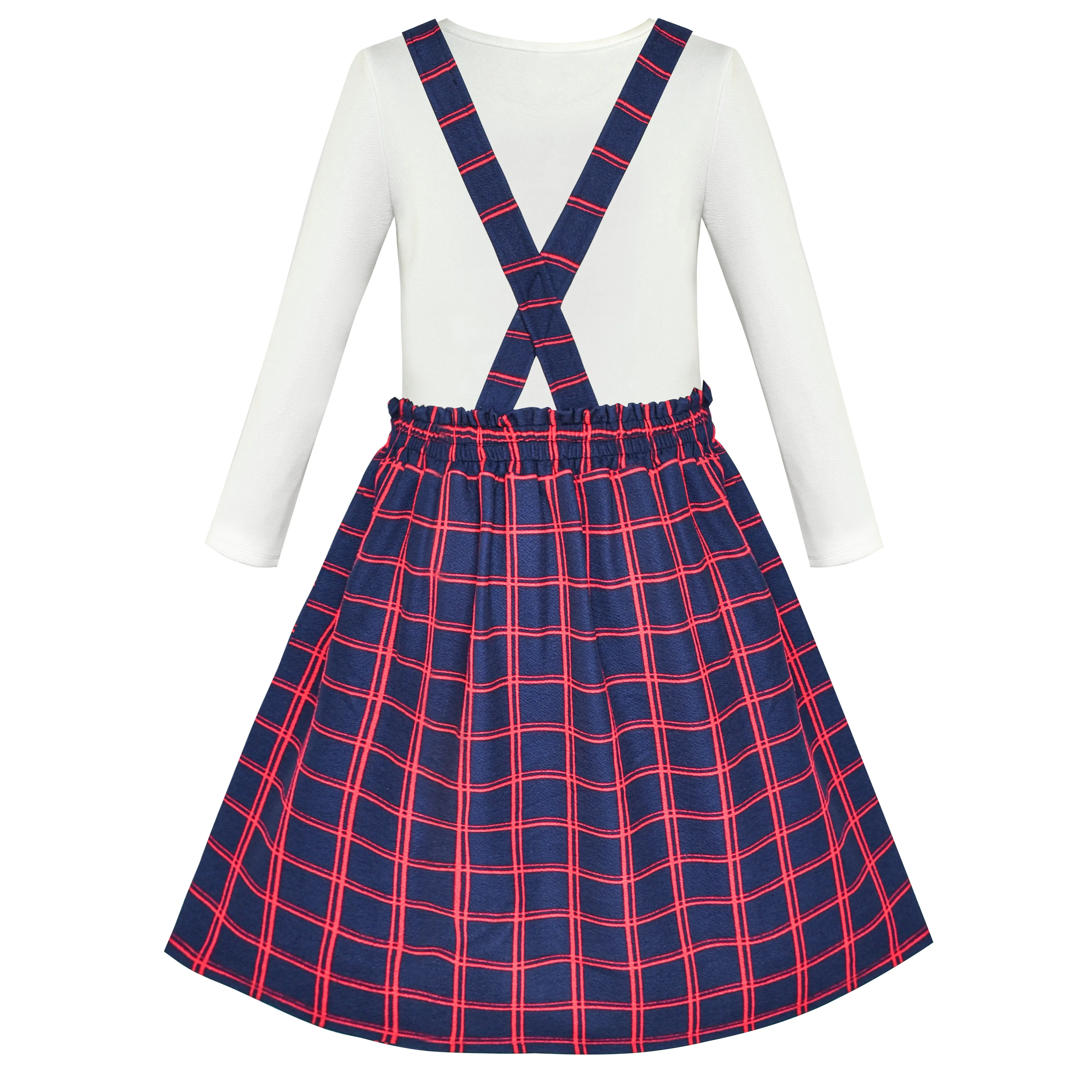 Girls Outfit Set 2 Piece Suspender Denim Button Striped Tee Size 4-12 Years