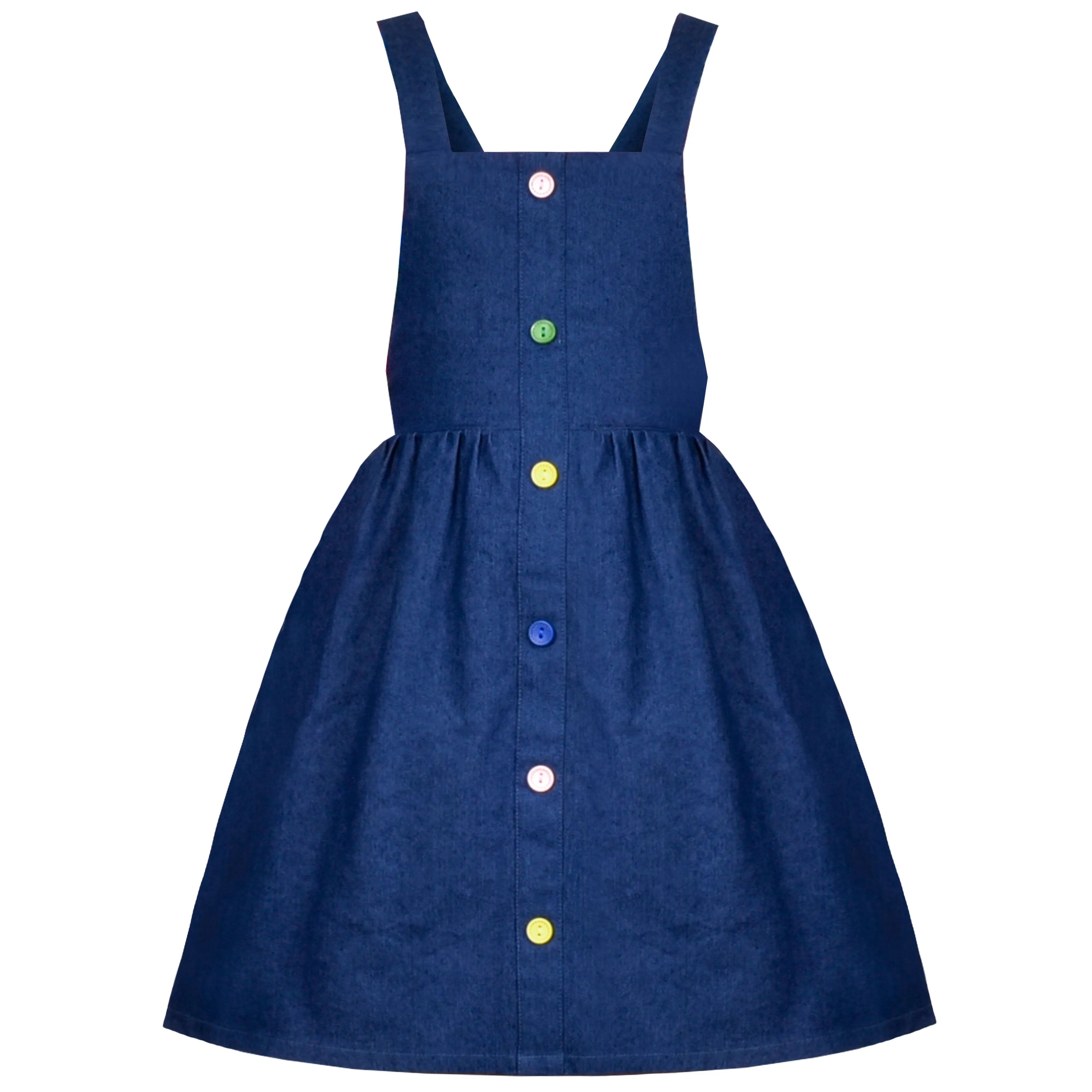 Girls Outfit Set 2 Piece Suspender Denim Button Striped Tee Size 4-12 Years