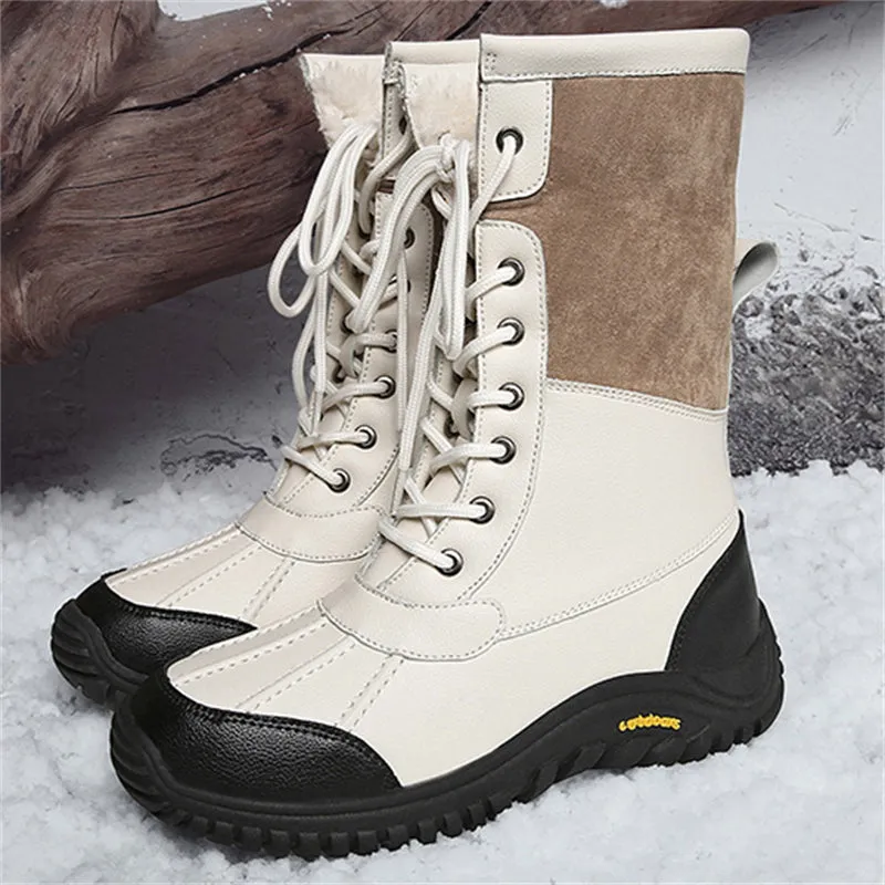 Girl's Waterproof Mid-Calf Keep Warm Short Plush Snow Boots