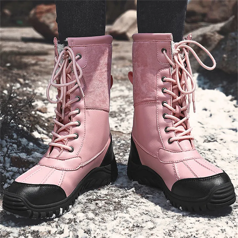Girl's Waterproof Mid-Calf Keep Warm Short Plush Snow Boots