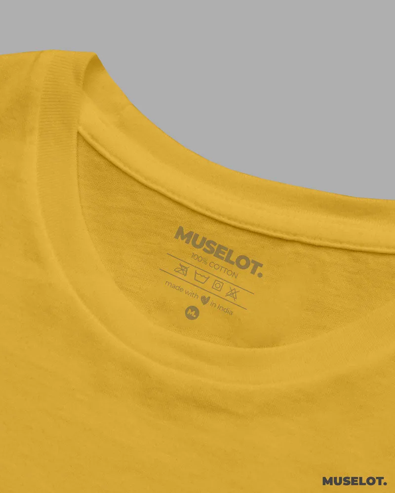 Golden yellow plain crop t shirt
