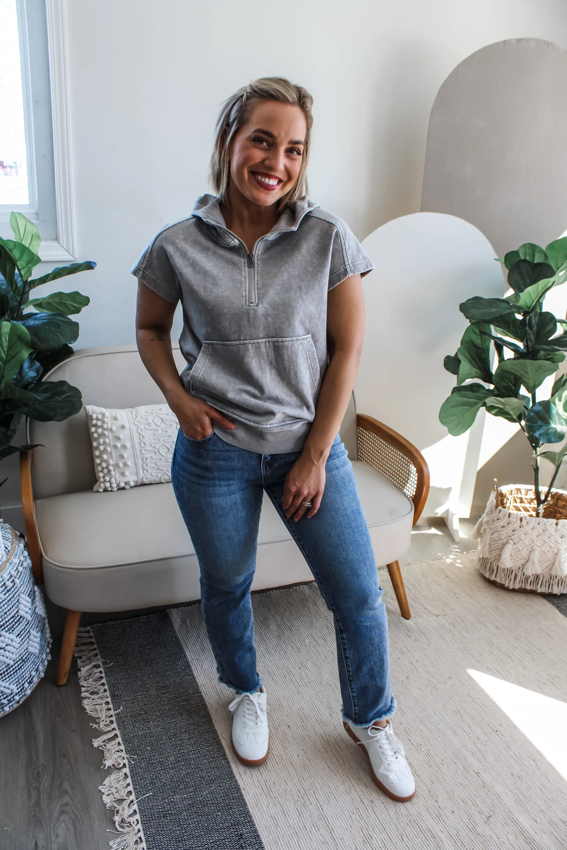 Good Days Ahead Half Zip • Mineral Grey