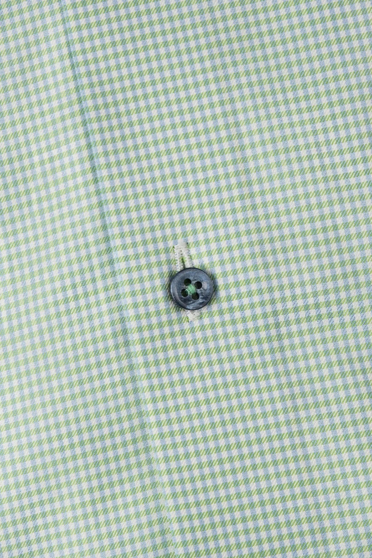 Green checked slim fit shirt with contrast details