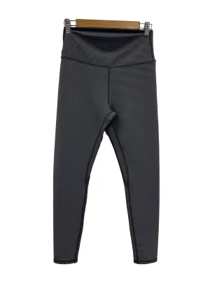 Grey Stripe Textured Leggings