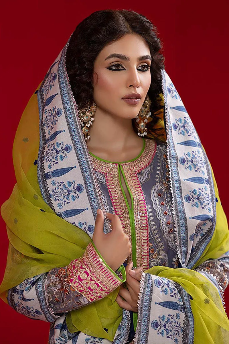 Grey White Gharara Kameez for Pakistani Wedding Dresses