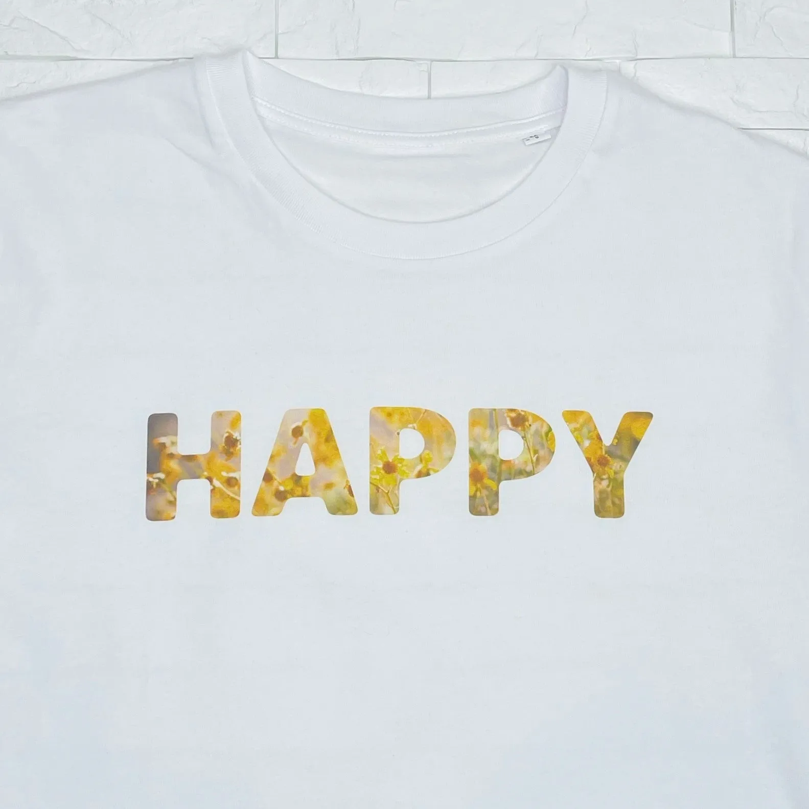 Happy Adult T Shirt Flowers