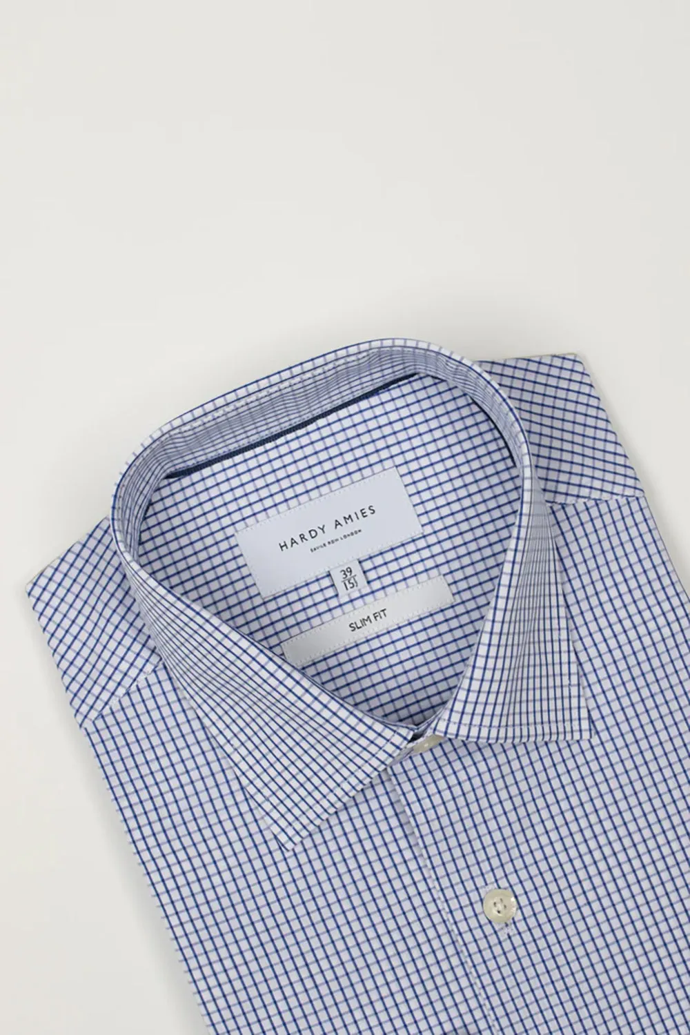 HARDY AMIES CHECK SLIM FIT DRESS SHIRT HA411SF