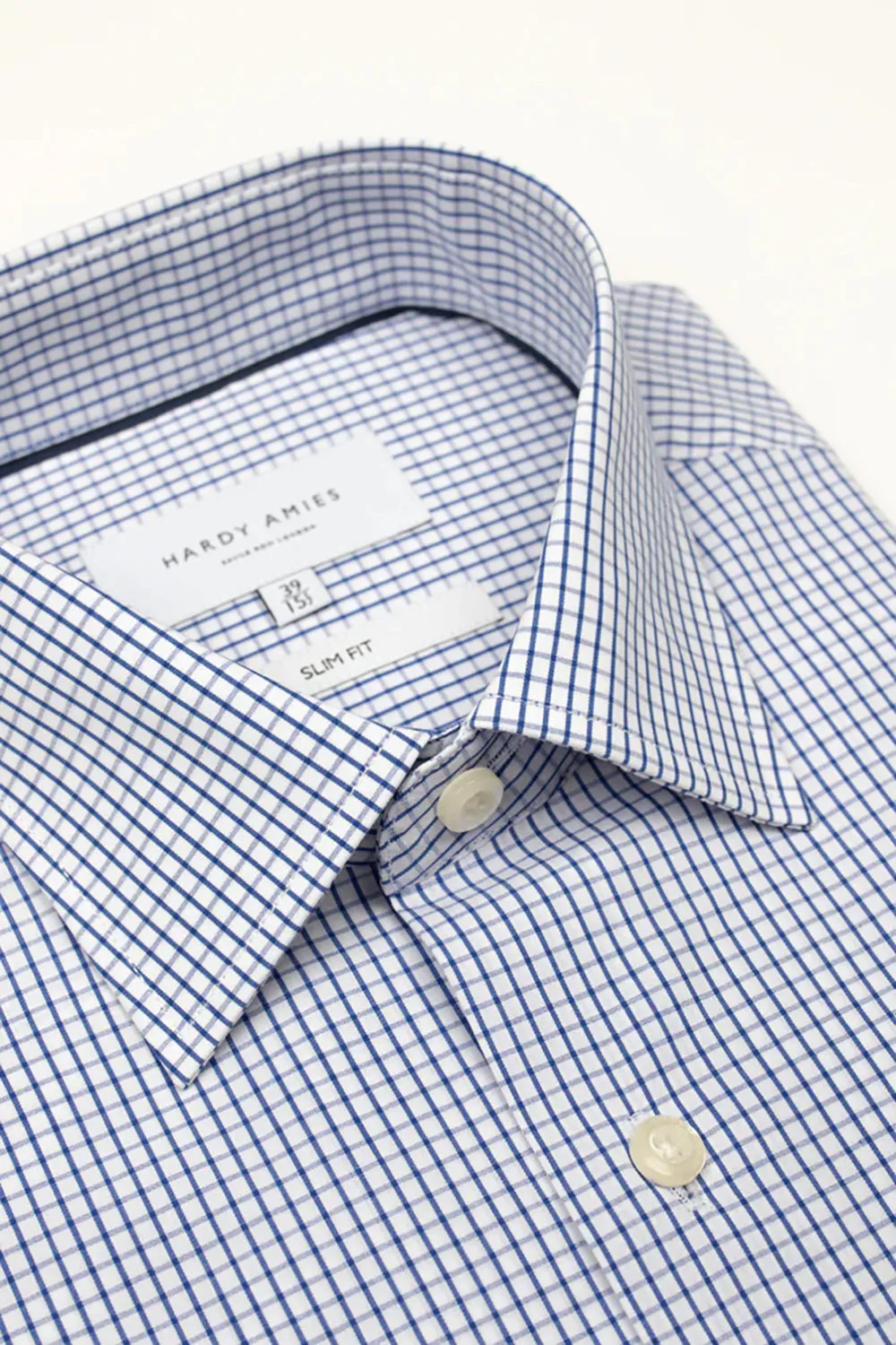 HARDY AMIES CHECK SLIM FIT DRESS SHIRT HA411SF