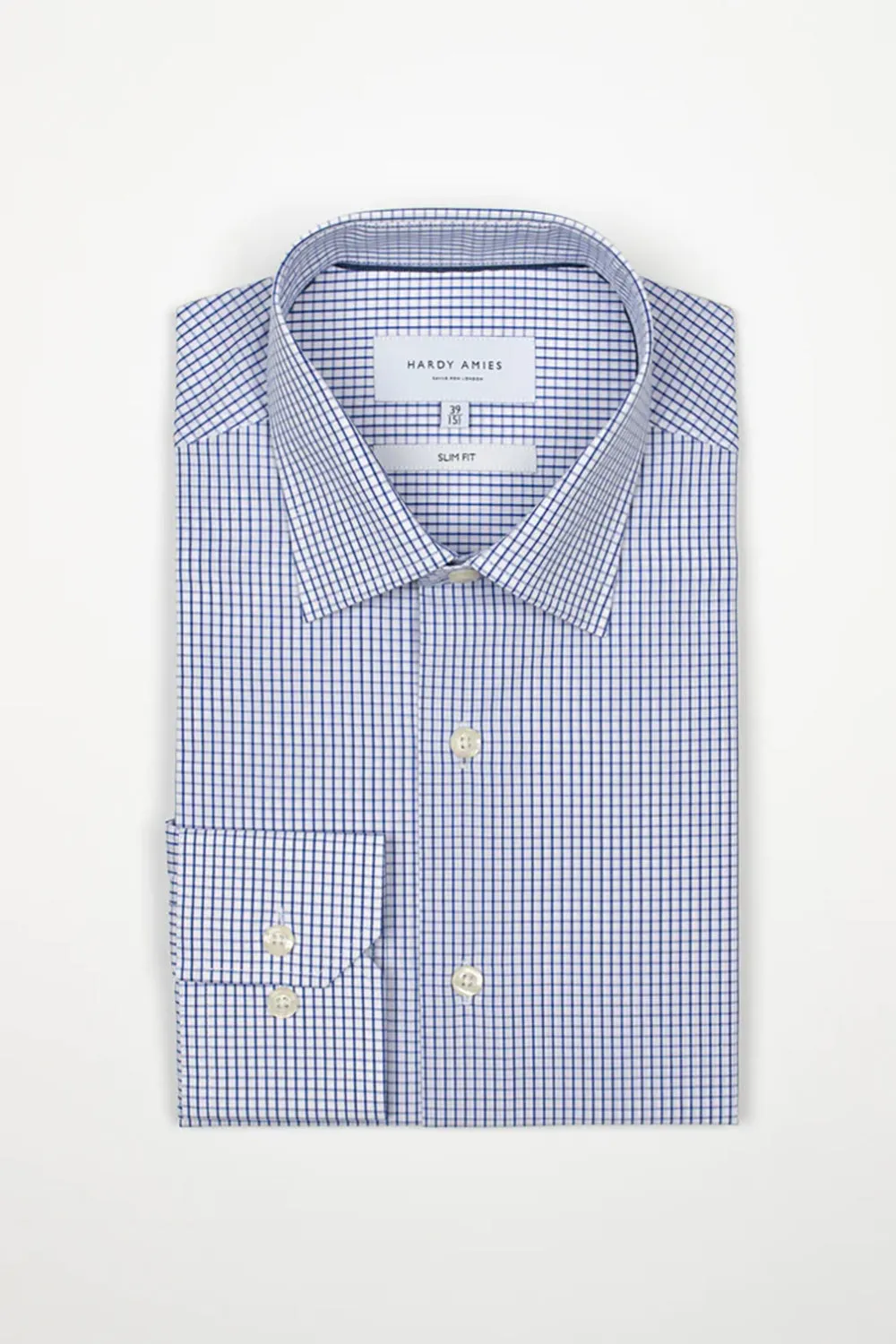 HARDY AMIES CHECK SLIM FIT DRESS SHIRT HA411SF