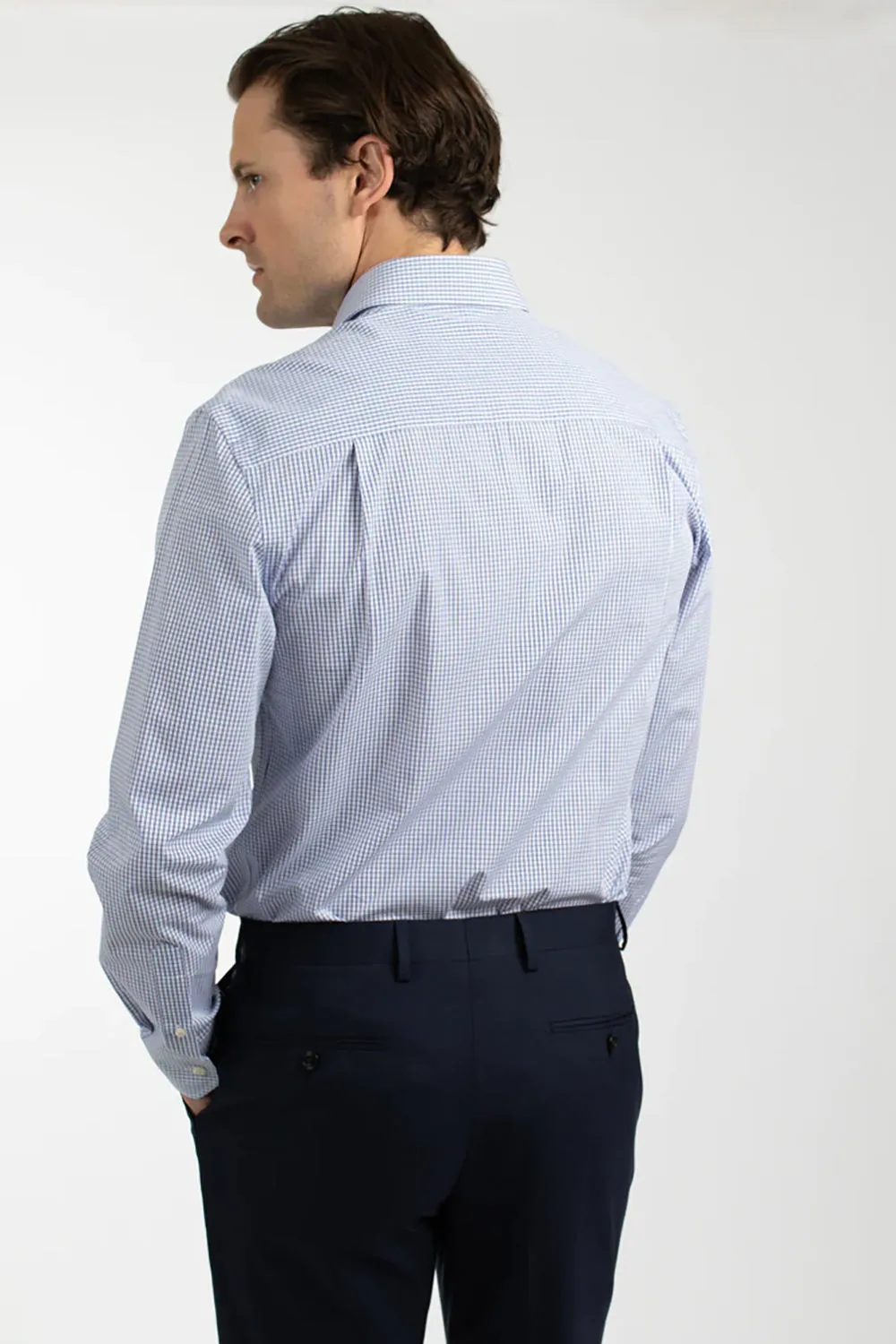 HARDY AMIES CHECK SLIM FIT DRESS SHIRT HA411SF