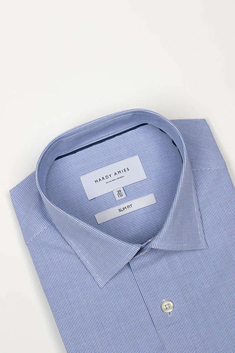 HARDY AMIES MINI CHECK SLIM FIT L/S DRESS SHIRT HA409SF