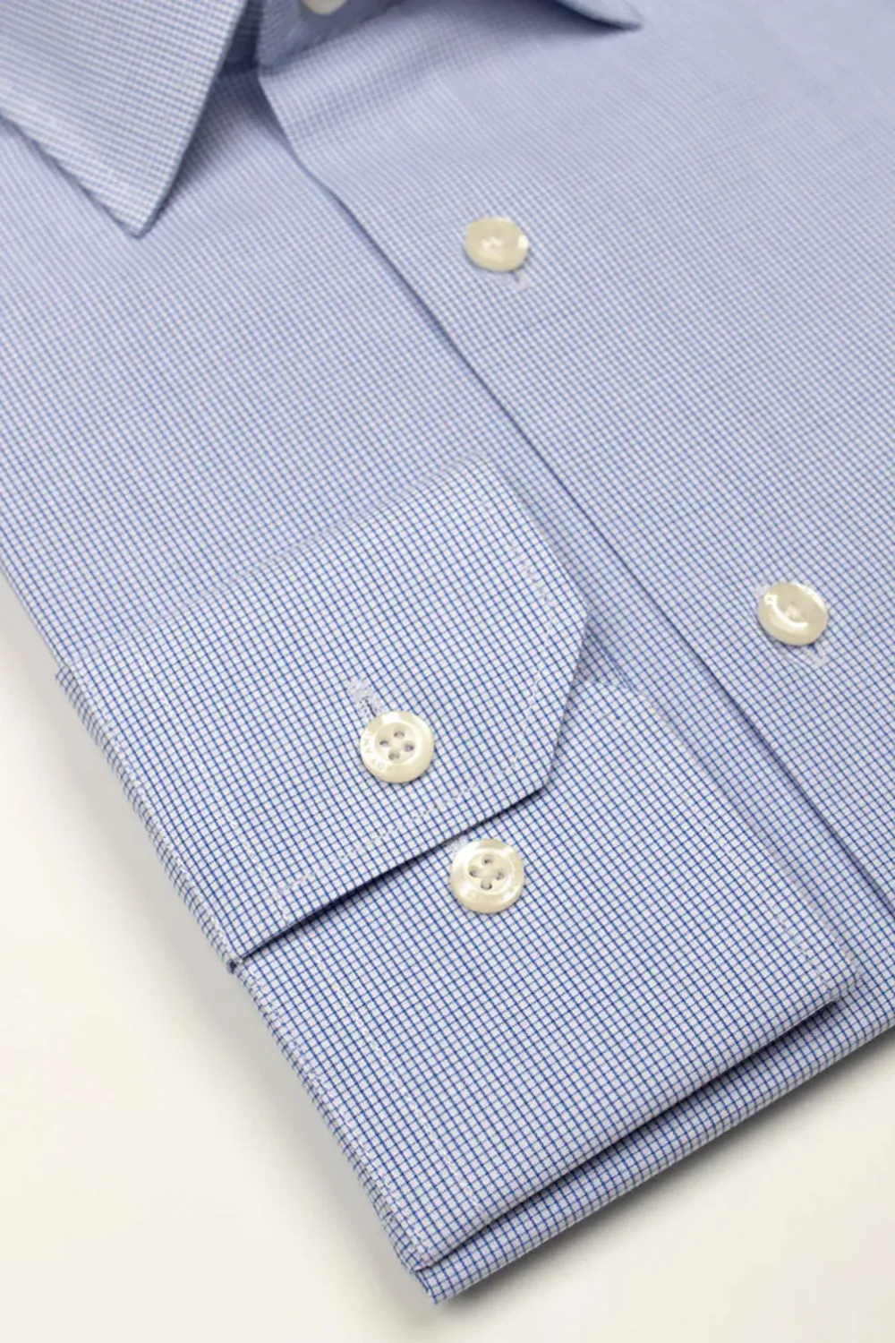 HARDY AMIES MINI CHECK SLIM FIT L/S DRESS SHIRT HA409SF