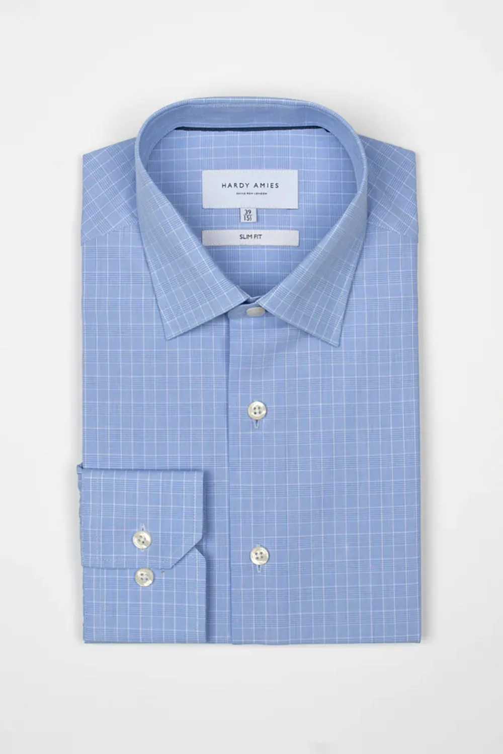 HARDY AMIES SLIM FIT CHECK L/S DRESS SHIRT HA412SF