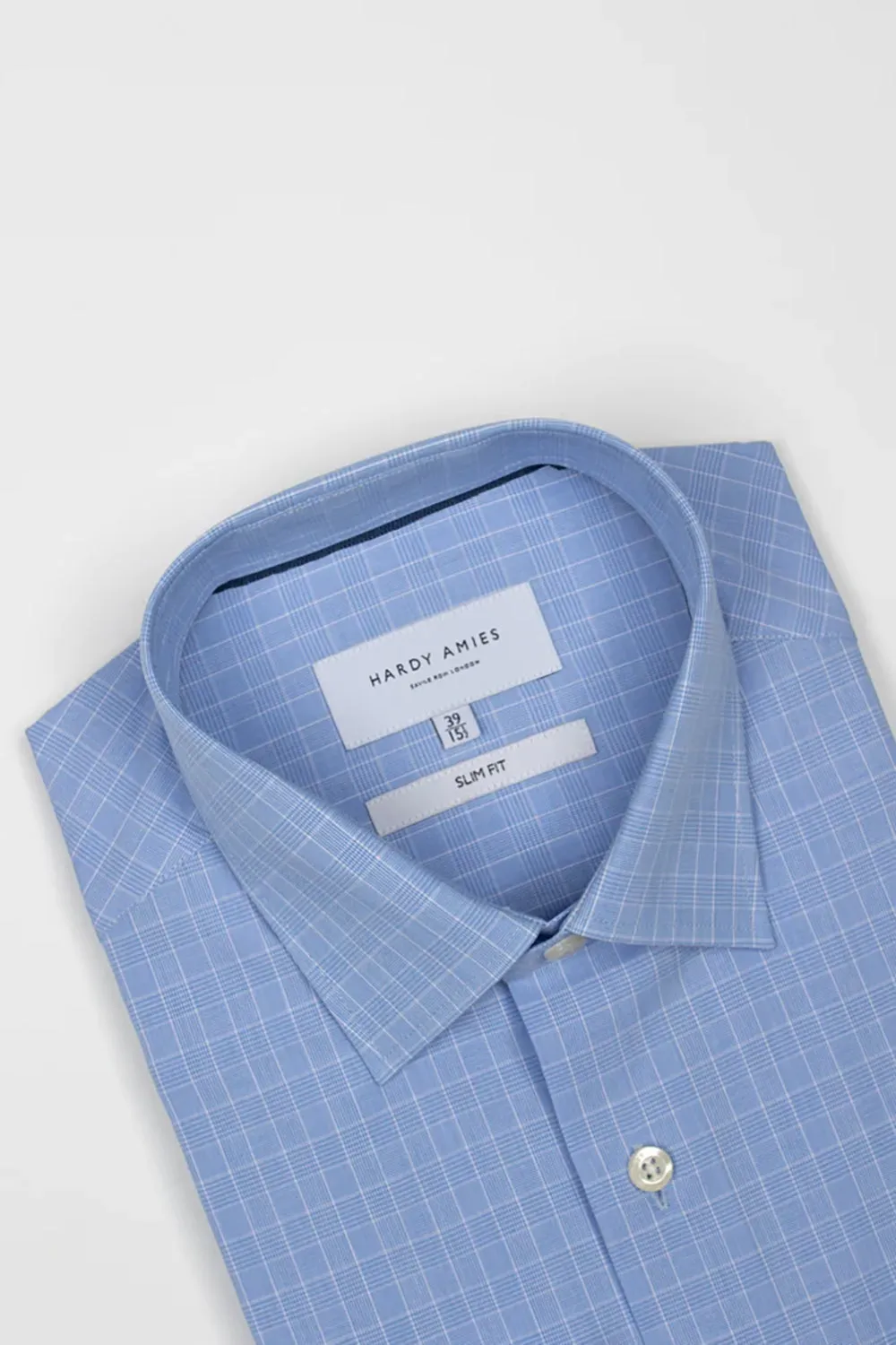 HARDY AMIES SLIM FIT CHECK L/S DRESS SHIRT HA412SF