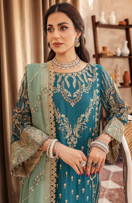 Heavily Embellished Pakistani Kameez Wedding Dress in Zinc Color