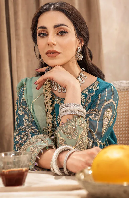 Heavily Embellished Pakistani Kameez Wedding Dress in Zinc Color