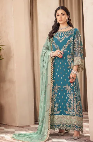 Heavily Embellished Pakistani Kameez Wedding Dress in Zinc Color