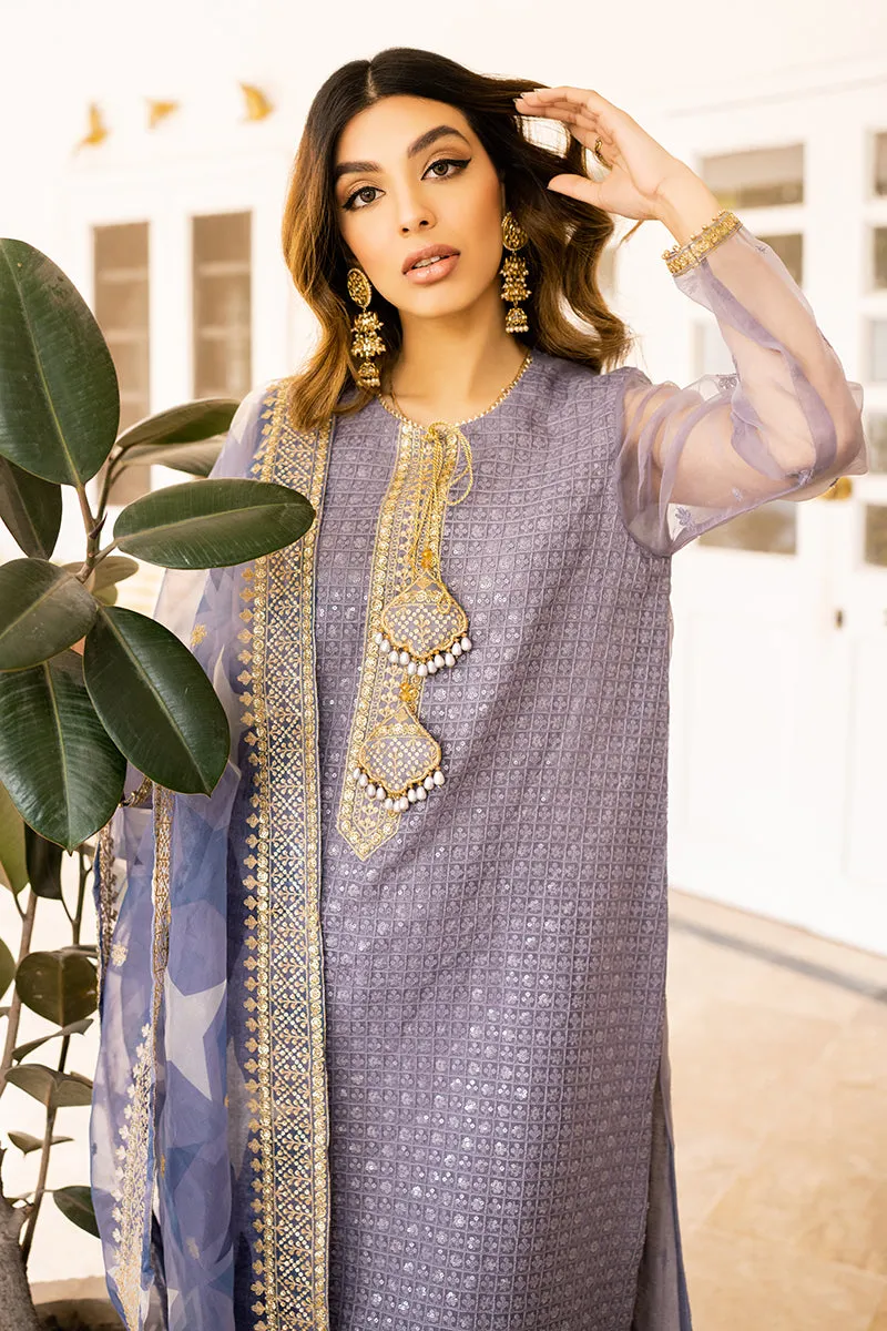 Heavily Embroidered Purple Pakistani Kameez Sharara Party Wear