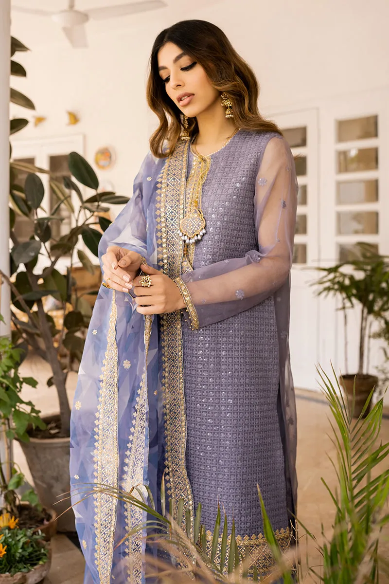 Heavily Embroidered Purple Pakistani Kameez Sharara Party Wear