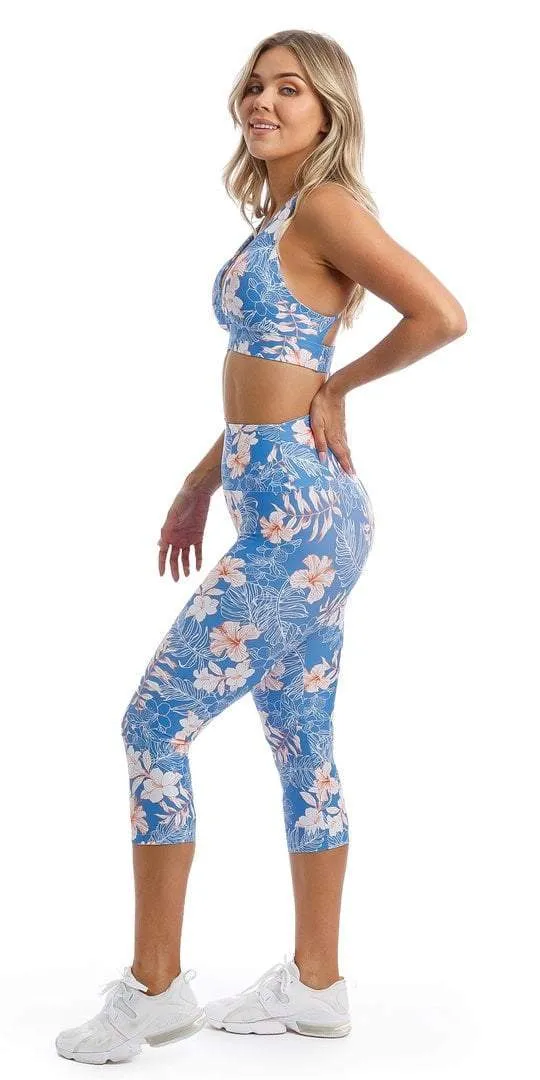 Hibiscus Kiss Capri Leggings
