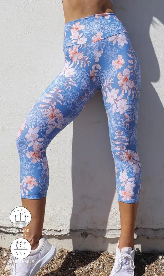 Hibiscus Kiss Capri Leggings