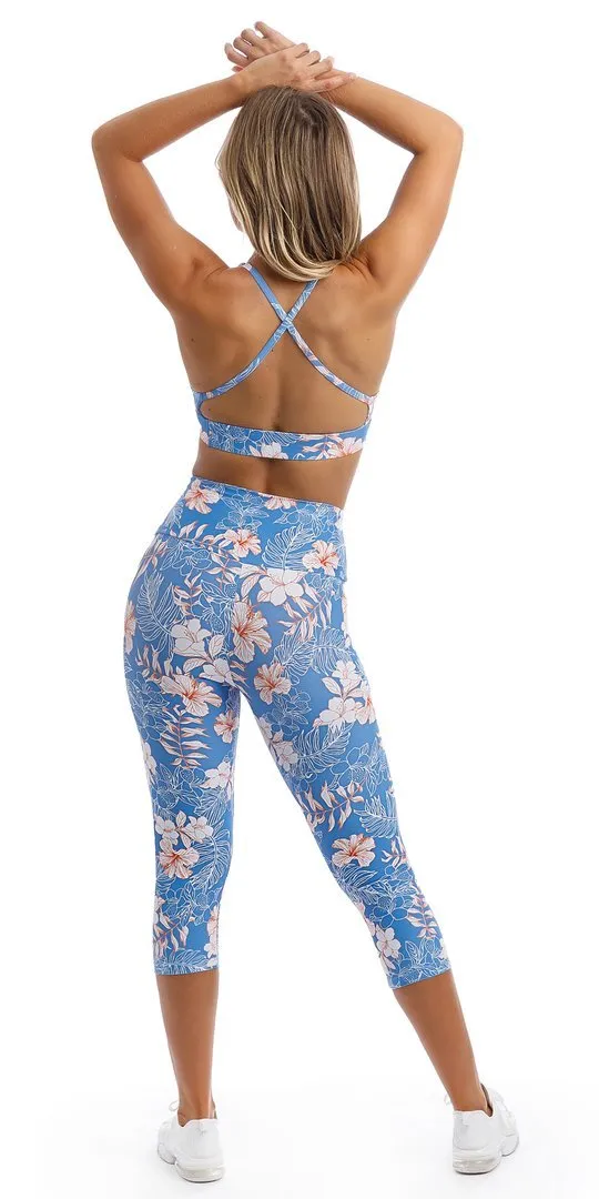 Hibiscus Kiss Capri Leggings