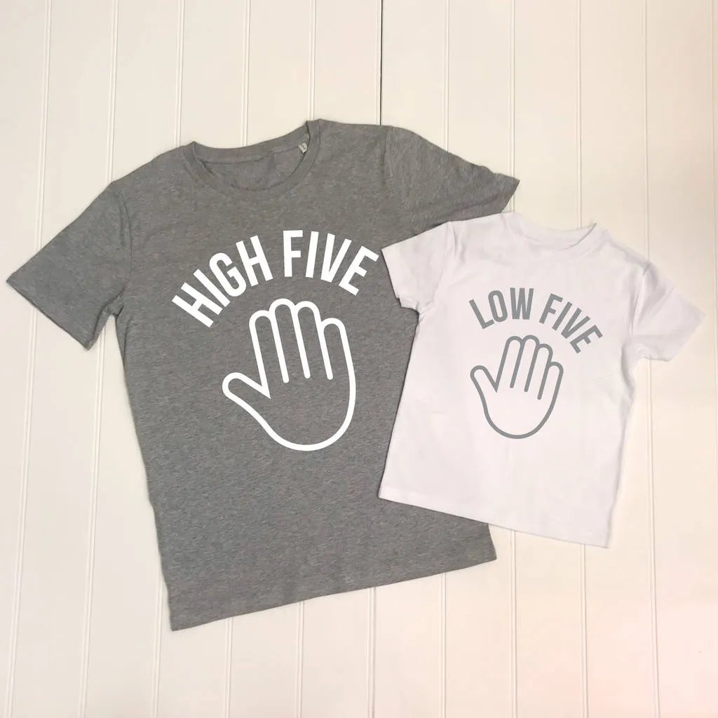 High Five Low Five Father And Son T Shirt Set