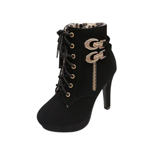 High Heel Winter Boots Platform Shoes