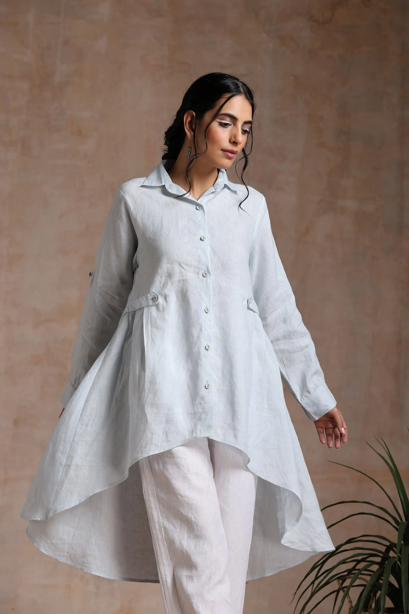 HIGH LOW LINEN TUNIC