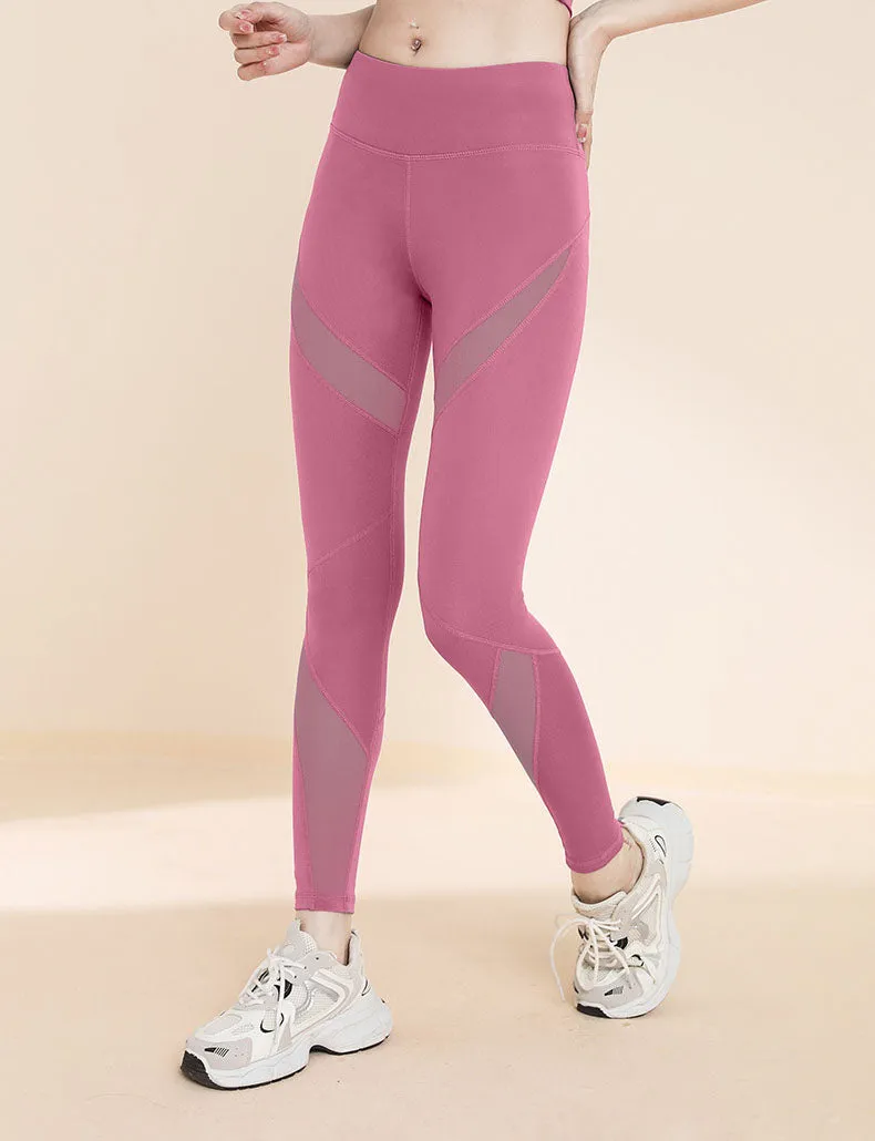 High Waisted Mesh Tummy Control Yoga Leggings