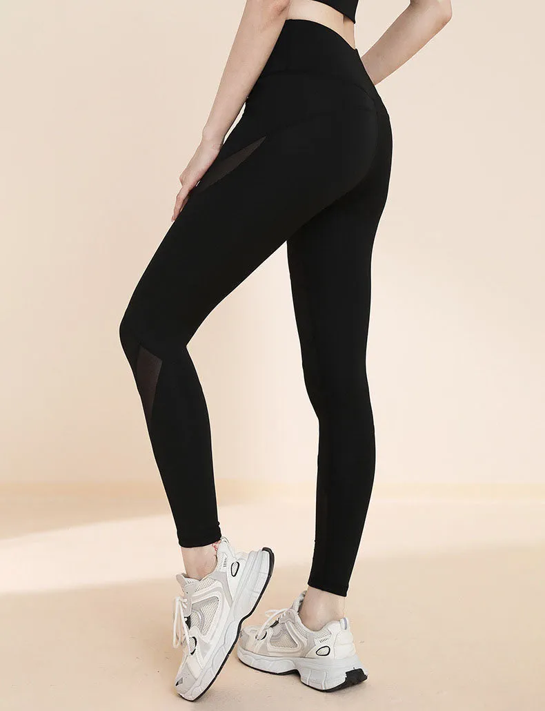 High Waisted Mesh Tummy Control Yoga Leggings
