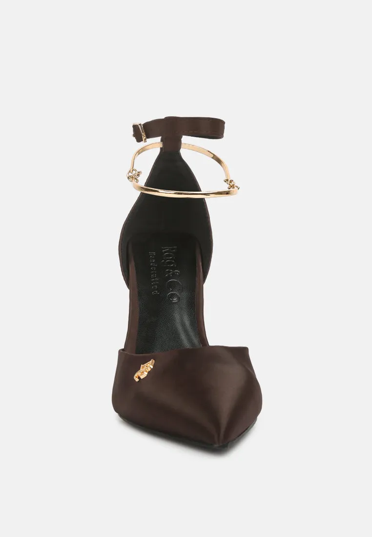 Hobnob Anklet Embellishment Stiletto Sandals By Ruw