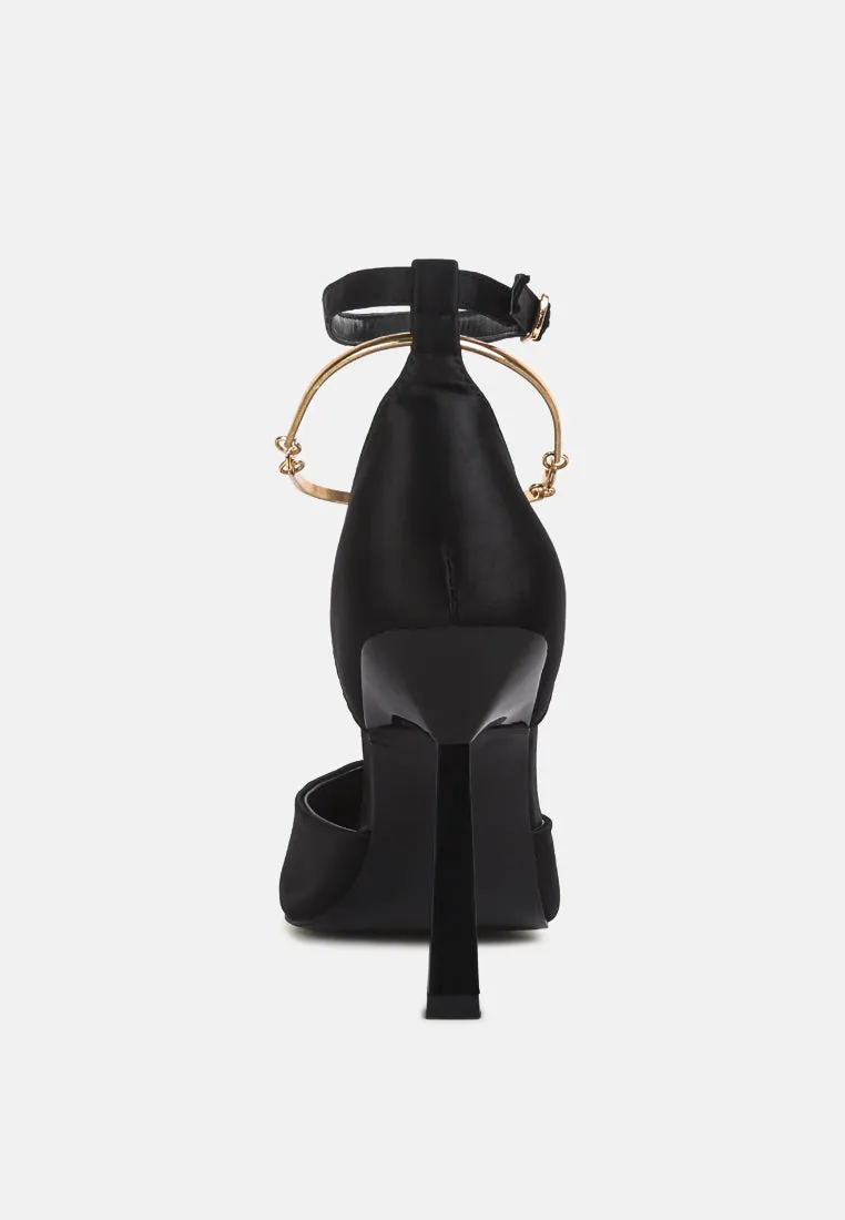 Hobnob Anklet Embellishment Stiletto Sandals By Ruw