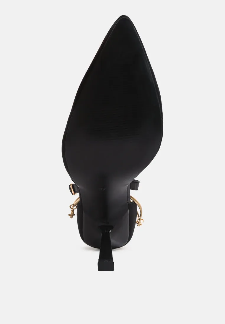 Hobnob Anklet Embellishment Stiletto Sandals By Ruw