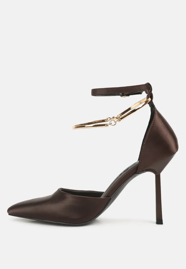 Hobnob Anklet Embellishment Stiletto Sandals By Ruw