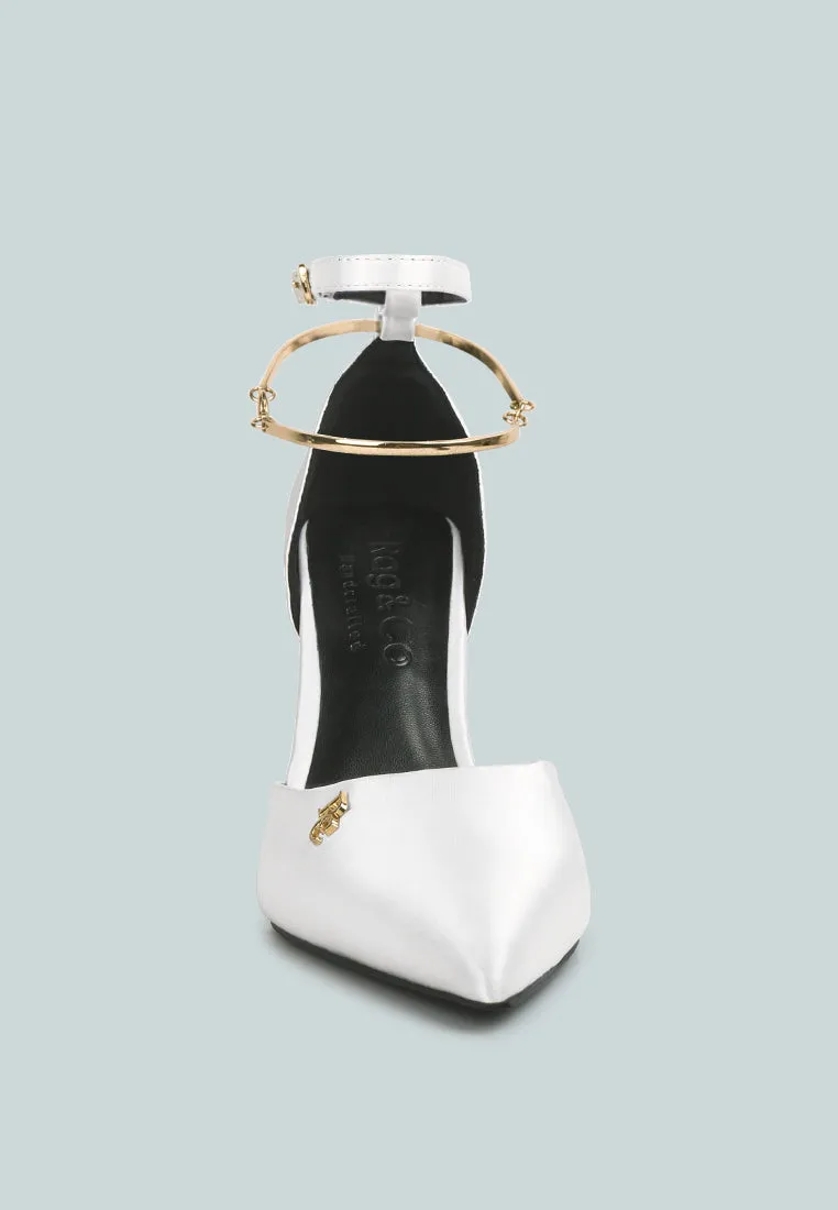 Hobnob Anklet Embellishment Stiletto Sandals By Ruw