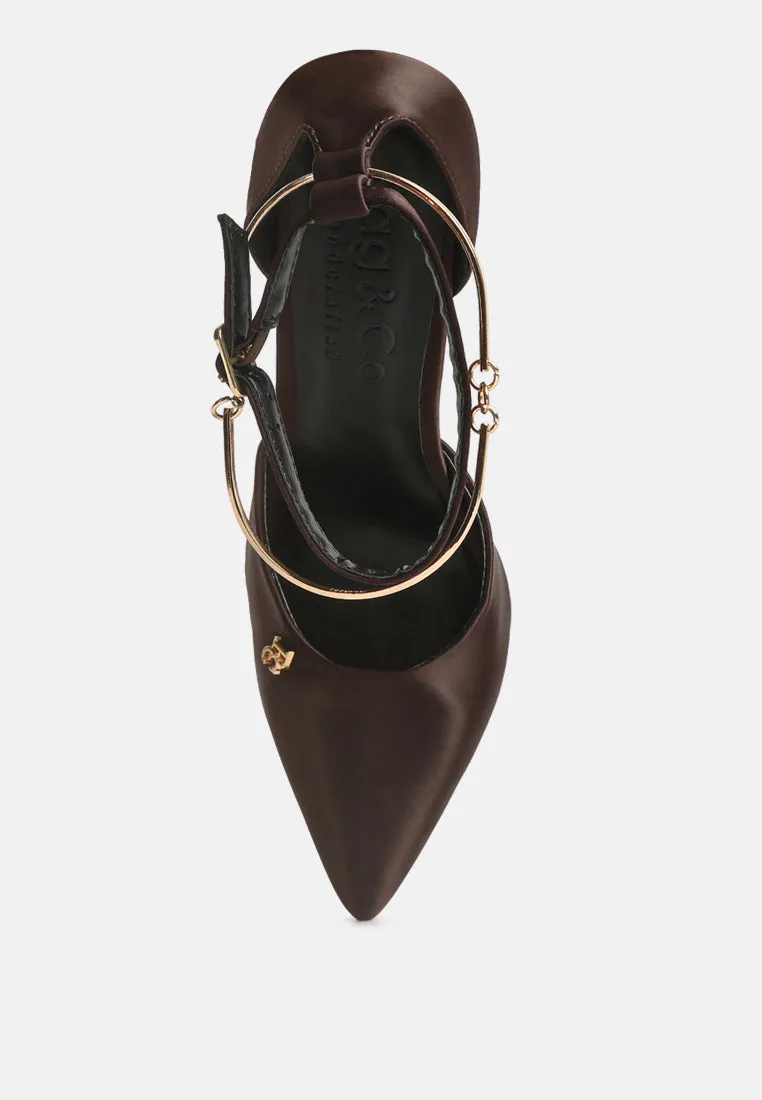 Hobnob Anklet Embellishment Stiletto Sandals By Ruw