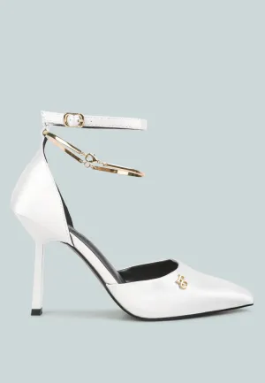 Hobnob Anklet Embellishment Stiletto Sandals By Ruw