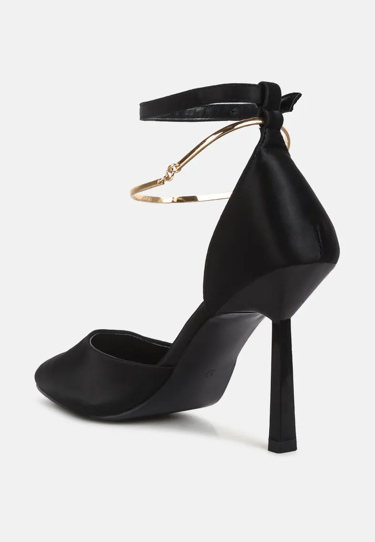 Hobnob Anklet Embellishment Stiletto Sandals By Ruw