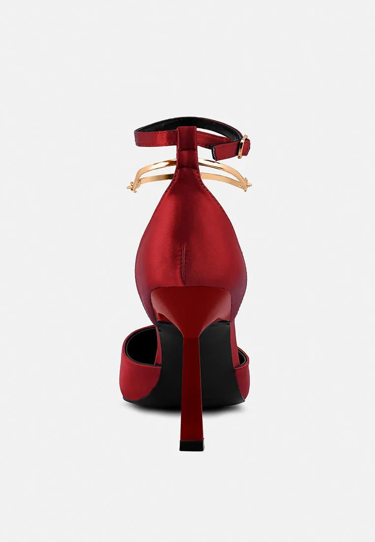 Hobnob Anklet Embellishment Stiletto Sandals By Ruw