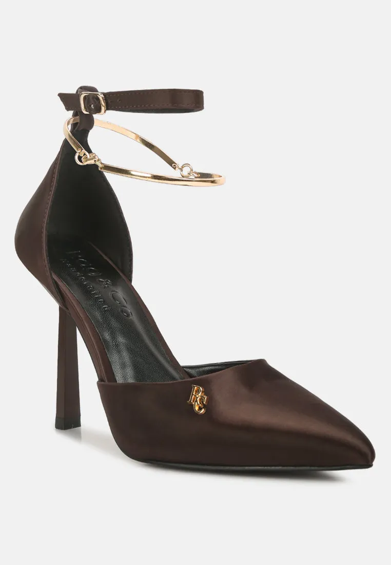 Hobnob Anklet Embellishment Stiletto Sandals By Ruw